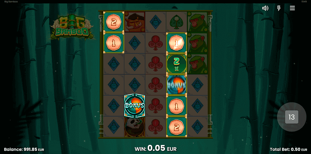 Выигрыши в режиме Golden Bamboo